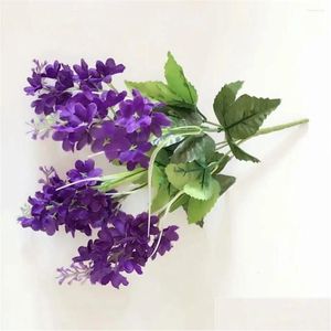 Couronnes de fleurs décoratives jacinthe violette fleur fausse soie artificielle fête d'anniversaire mariée florale décoration de la maison décor ornemental D Otray