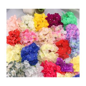 Decoratieve bloemen kransen Hydrangea Bloemhoofd met decoreren voor muur nep diy home decor drop levering tuin feestje feest supp otczu