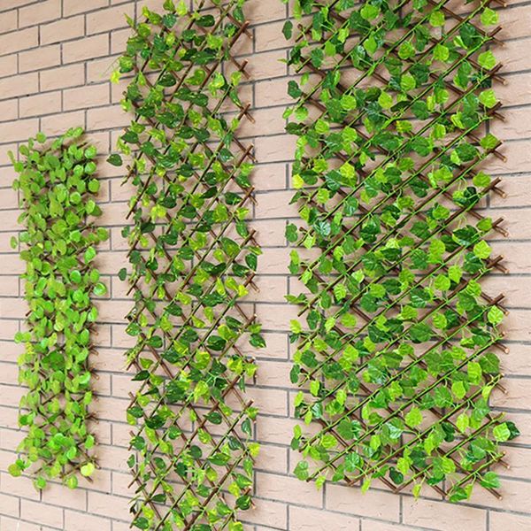 Fleurs décoratives couronnes Imitation clôture feuille fausse plante cour décoration extension-Type clôture décorative