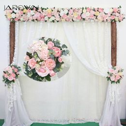 Fleurs décoratives couronnes jarown artificiel rose fleur rangée petite simulation d'angle en soie faux mariage bricolage home guirland flores 221122