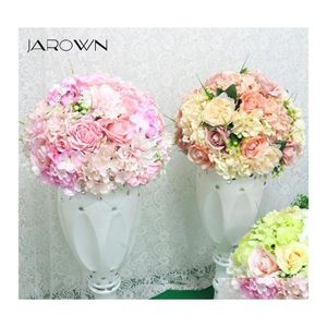 Decoratieve bloemen Kransen JAROWN ARTICIAAL BOONBOLEN ZIJLK ROSE HUSRANTEA HALF MENTPIEKEN Wedding Desktop Decor Flores Roman DHW6V