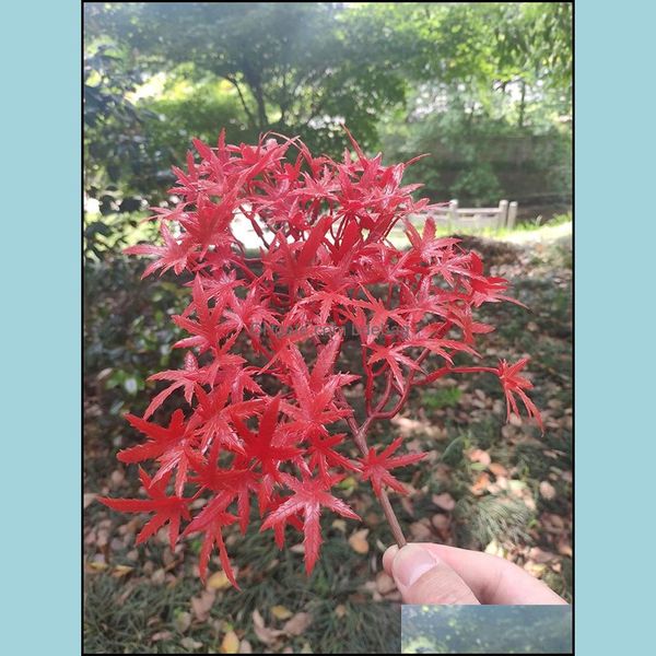 Couronnes De Fleurs Décoratives Fleurs Réalistes Feuilles D'érable Décor À La Maison Spray Couleur Série Bonsaï Fleur Se Vendent Bien Avec Rouge Automne Rouge Dhhfx