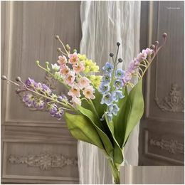 Couronnes de fleurs décoratives Muguet artificiel créatif faux fleurs séchées tissu de soie plante de fleur décor à la maison livraison directe G Otldh