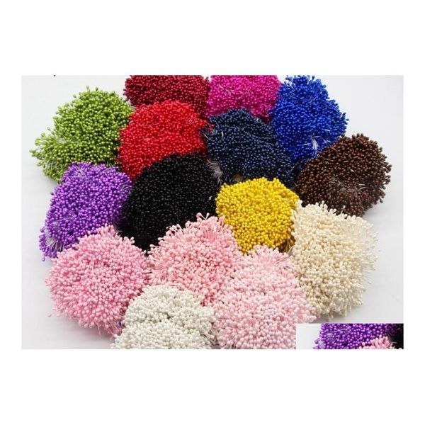 Couronnes de fleurs décoratives M MTI Couleurs Options Perle Fleur Étamine Pistil Décoration De Gâteau Pour Bricolage Double Têtes Tête Livraison Directe Dhc6X