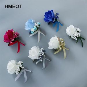 Guirnaldas de flores decorativas para hombre, broche de alfiler de rosa de seda de imitación, decoraciones de boda, ramillete de flores para novio, Color 317K