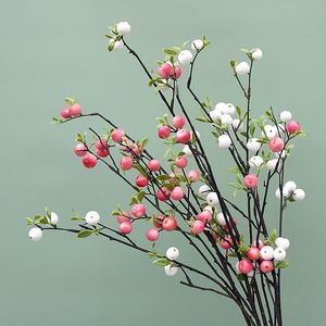 Decoratieve bloemen kransen mini appel nep fruit met groene bladeren huisdecor kunstmatige kerstdecoratie bessen flores artificiales