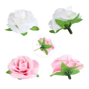 Couronnes de fleurs décoratives Mini Rose Têtes de fleurs artificielles 1.6 Soie d'apparence réelle pour bouquets de mariage bricolage douche nuptiale fête de bébé D Amqd4