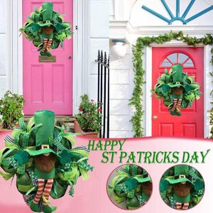 Decoratieve bloemen kransen moderne stijl thuisdecoritems St. Patrick's Day cartoon krans deur decoratie kunstmatige Garland locatie rekwisieten #