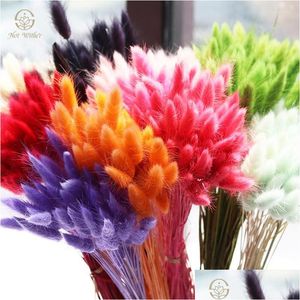 Decoratieve Bloemen Kransen Natuurlijke Gedroogde Bloem Staart Gras 20/50 Stuks/Bos Kleur Staarten Droge Boeketten Plant Stengels Materiaal Home Decor Dr Dhfdb