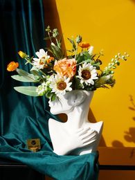 Couronnes de fleurs décoratives Europe du nord originalité Vase en céramique ornements salon fleur artificielle ameublement décoration moderne