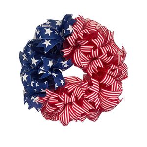 Decoratieve bloemen kransen patriottische onafhankelijkheidsdag krans diy Amerika slinger voor voordeur vierde van Julys en veteranen decor usa 202