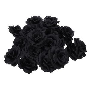 Guirnaldas de flores decorativas PCS Rosa negra Flor de seda artificial Fiesta Boda Casa Oficina Jardín Decoración DIY Flores decorativas Wrea Dhitx