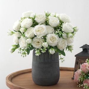 Decoratieve bloemen Kranaten Pioen kunstmatige bloem huisdecoratie bruiloft boeket weg lood tafel de mariageCorative