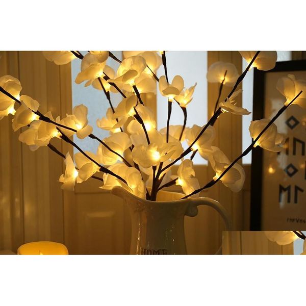 Fleurs décoratives Couronnes Phalaenopsis Branche D'arbre Lumière Lumières Florales Maison Fête De Noël Jardin Décor Led Bb Faux Srn Drop Deliv Dhvcd