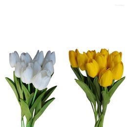 Couronnes de fleurs décoratives, pièce de presse de beauté, Bouquet artificiel de tulipes, fausse décoration de mariée, décoration de mariage