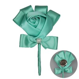 Couronnes de fleurs décoratives pièce de mariage Corsage marié boutonnière fête bal à la main en soie Rose homme femme costume broche tissu décoration UE