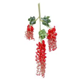 Fleurs décoratives Couronnes Pièces Artificielle Glycine Longue Suspendue Touffue Soie Vigne Guirlande De Mariage Jardin Extérieur Décor # P2Decorative