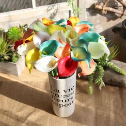 Decoratieve bloemen kransen pu mini calla lelie kunstmatige bloemen huis woonkamer slaapkamer decoratie feest bruiloft nep pography props