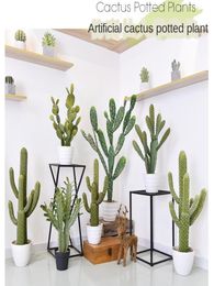 Couronnes de fleurs décoratives PU Simulation Cactus en pot paysage maison magasin décoration désert Tropical artificielle fausses plantes Gr7069073
