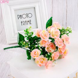 Decoratieve bloemen Kranaten Qifu Mini Rose 1 Bouquet Artificial Silk Flower Bra 220823