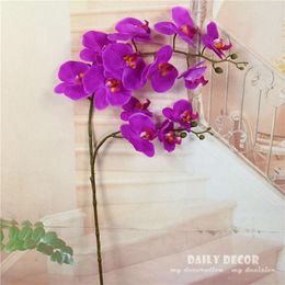 Decoratieve bloemen kransen reële touch 2 vorken 13 koppen kunstmatige siliconen vlinder orchideeën groothandel grote bruiloft phalaenopsis 6pcsdeco