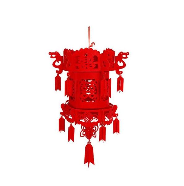 Guirnaldas de flores decorativas Linterna colgante china roja Amuletos de buena suerte Nudos Borlas Decoración auspiciosa para bodas o primavera4028261