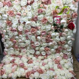 Couronnes de fleurs décoratives mur de fleurs roulées tissu de soie Structure matériel mariage scène toile de fond artificielle pour Salon murdécoratif