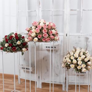 Decoratieve bloemen Kransen Rose Ball Wedding Arrangement Road Lead Bloem Tentoonstelling Hall Decoratie Windtafel Display Simulatie Flowe