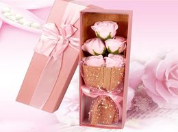 Fleurs décoratives couronnes roses Soap Flower cadeau cadeau Valentine039s Cadeaux Décoration de mariage pour salle de bain créative maison 4755706