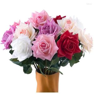 Decoratieve bloemen kransen Silk Rose Flower Bouquet Real Touch Fake For Decoration Bridal Hold Home Garden Supplies Drop Delivery Fest OTZJ9