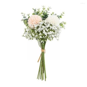 Couronnes de fleurs décoratives simulées tenant un bouquet d'hortensia Rophylla artificielle pour la décoration de la maison, plantes de mariée I6T9 Drop Deliver Dhjal