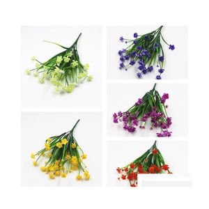 Decoratieve bloemen Kransen Gevestigde plastic bloem pastoraal valse vals hek set binnen en buiten raam decoratie kunsttafel setting otke8