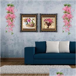 Couronnes de fleurs décoratives Simation de printemps Tenture murale Sning Vines Paniers Orcs Drop Livraison Maison Jardin Fête Fournitures DH43G