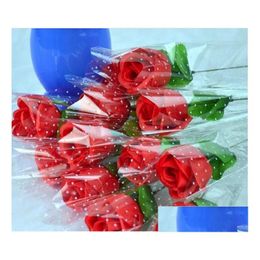 Flores decorativas Guirnaldas Simation Rose Red 100P 30Cm / 11.8Inch Seda Flor artificial Peonía Camelia Boda Suministros de Navidad D Dhm3M