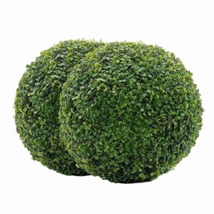 Flores decorativas Guirnaldas Simulación Hoja verde Hierba Bola Flor artificial Planta Topiario Árbol Boj Hogar Fiesta de bodas al aire libre Decoración HKD230818