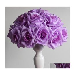 Decoratieve bloemen Kransen Spr 30cm Pomander Rose Ball 12 -stcs/Lot Bruid Holding Flower Wedding Kissing Party/Home Decoration Drop D Dh5fz