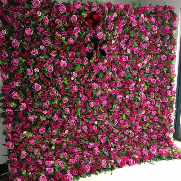 Couronnes De Fleurs Décoratives SPR En Gros Mur De Fleurs Artificielles Rouges Pour La Décoration D'événement De Mariage Rose Panneau Artificiel Floral Pivoine Backdro