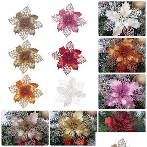 Fleurs décoratives couronnes ups 10pcs arbre de Noël guirlande paille
