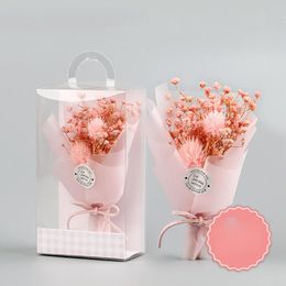 Decoratieve bloemen kransen Valentijnsdag geschenk mini kunstmatige gipsperrente bloemenboeket huis rustieke bruiloftdecoratie gedroogd met pvc bo