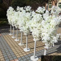 Fleurs décoratives Couronnes de mariage Décoration de mariage de 5 pieds de haut 10 pièces / lot Slik Artificiel Cherry Blossom Tree Roman Road Road Roads FO DH1PP