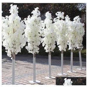 Couronnes de fleurs décoratives, décoration de mariage, 5 pieds de haut, 10 pièces/lot, arbre de fleurs de cerisier artificiel, colonne romaine, conduit de route Fo Otell