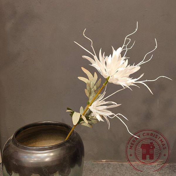 Flores decorativas Guirnaldas Epiphyllum blanco Arreglo floral simulado Oro Plata Rosa Fiesta de cumpleaños falsa Boda Festival Familia Deco