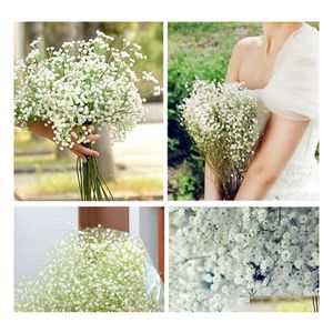 Couronnes de fleurs décoratives en gros 10 pièces/lot Beautif Gypsophila artificielle fausse soie bébé souffle plante maison décorations de mariage Otsyf