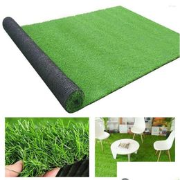 Flores decorativas Guirnaldas Venta al por mayor Planta artificial Césped Alfombra Paisaje natural Decoración Césped Hierba verde Jardín Simulación Dhxlm falso