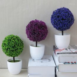 Guirnaldas de flores decorativas Yfashion simular bonita planta en maceta con estilo Microlandschaft decoración de oficina en casa Gift1