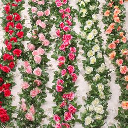 Decoratieve bloemen Kransen Zerolife Artificial Decor Rose Silk Garland voor bruiloftdecoratie Simulatie Gedroogde wijnstokken Home Garden Decoraties 221108