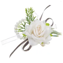 Decoratieve bloemen polsbloem bruiloftsbenodigdheden delicate decor bruidegom corsage bruidsmeisje accessoire parelbroche