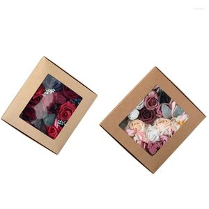 Fleurs décoratives Y5LE Mariage Artificiel Rose Combo Box Set Pour Bouquets De Bricolage Centres De Table Arrangements De Fleurs Cadeaux De Saint Valentin