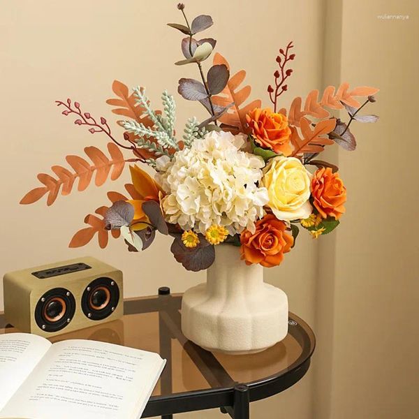 Flores Decorativas Yan Ramos De Flores De Otoño Artificiales para Decoración De Otoño Mesas para El Hogar Centros De Mesa Decoración para Fiestas En Interiores