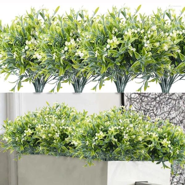 Fleurs décoratives Yan artificielles d'extérieur, résistantes aux UV, ne se décolorent pas, plantes suspendues d'intérieur pour boîte de fenêtre, jardin, porche, décoration de la maison